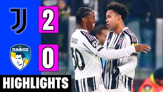Juventus vs Pafos 2-0 Gli Highlights | Weston McKennie Goal | UCL 2025-26 | Jonathan David