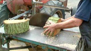David Brown tractor 880 implematic powering a McConnel PTO Allwork sawbench
