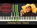 Sinach: Awesome God Piano Chords | Lyrics | Instrumental | Piano Tiles (Key C)