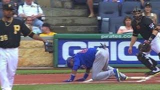 CHC@PIT: Bonifacio suffers injury on swing, exits