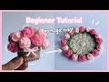 How to Crochet Flower Bouquet Coaster 🌷 | step by step for beginners