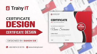 Make professional certificate design tutorial illustrator । Bangla Tutorial। Trainy IT