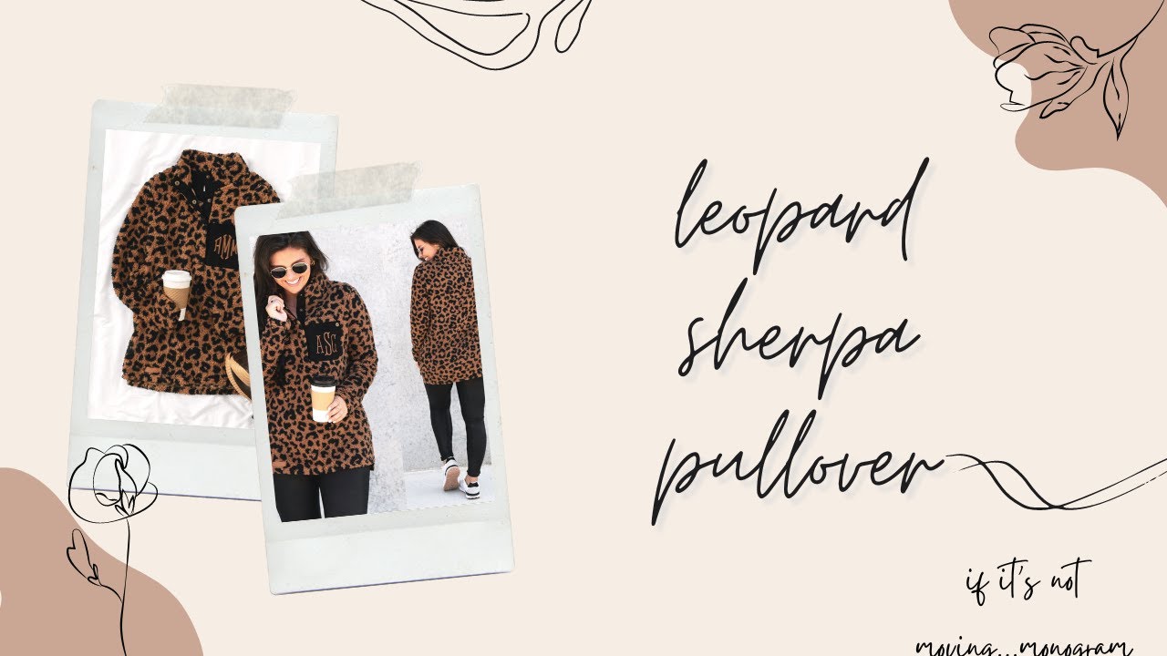 Monogrammed Leopard Sherpa Pullover