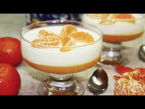 Видео рецепт Сметанно-мандариновое желе