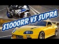 Big Turbo 2JZ Toyota Supra vs Bikes Compilation!