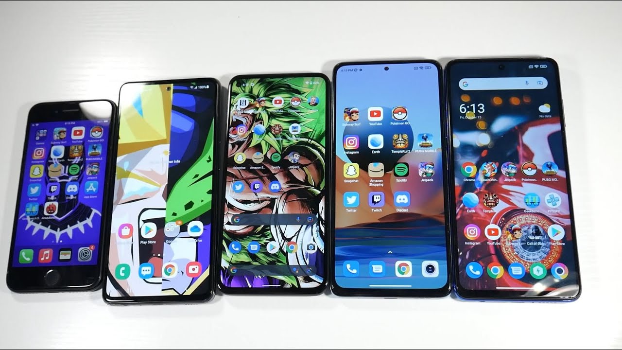 Samsung Galaxy A52 5G VS Pixel 5A VS Redmi Note 10 Pro VS iPhone Se VS Poco X3 Pro Speed & Speakers!