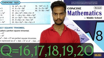 Exercise 13(D) - Questions 16 to 20 Chapter 13 factorisation Class - 8 - ICSE Desire to learn hindi
