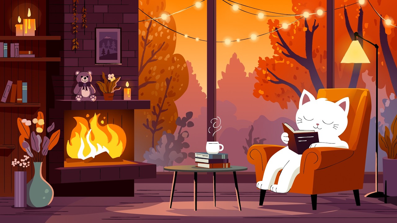 Acoustic Jazz | Relaxing Fireplace Mood 🔥