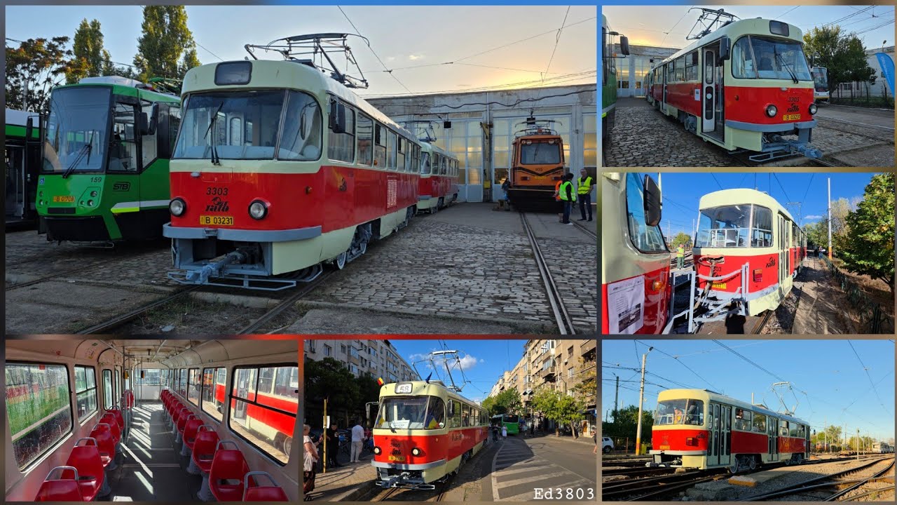 Tramvaiele Tatra T4R #3405, #3303+#3344 | Ziua Porților Deschise la Depoul Militari | SEM București