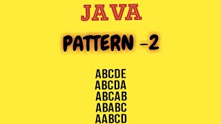 PATTERN-2 in java|| Java Programming || Indo computers || Hindi