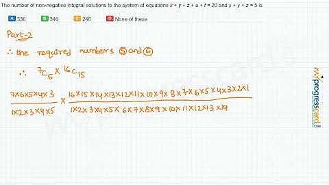The number of non-negative integral solutions to the system of equations