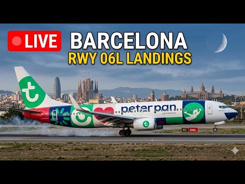 🔴LIVE Planespotting BCN Airport RWY 06L Landings | ⚠️B737 Peter Pan Transavia Today✈️ #aviation