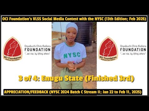 VLS APPRECIATIONS (NYSC 2024 Batch C Stream II; Feb 3 to 8, 2025).