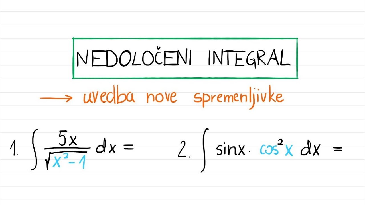 Nedoločeni integral | Uvedba nove spremenljivke