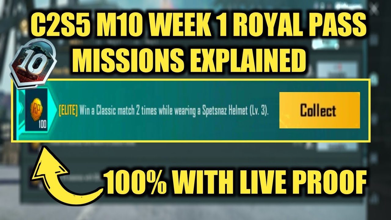C2S5 M10 WEEK 1 RP MISSIONS EXPLAINED || BGMI ROYAL PASS MISSIONS || WEEK 1 MISSIONS