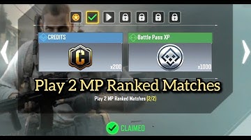 Call Of Duty Mobile Play 2 MP Ranked Matches Task Complete