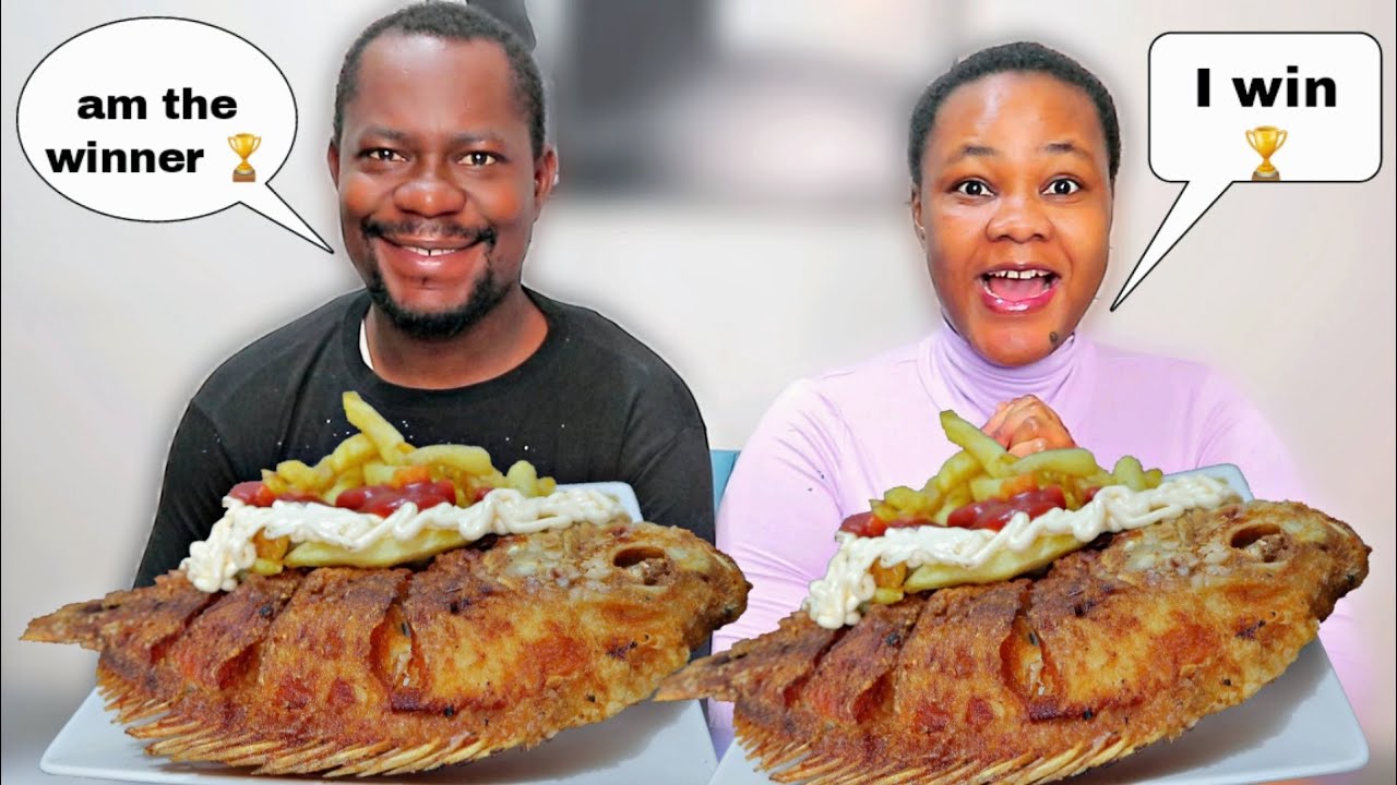 FRIES with FRIED RED FISH MUKBANG | COUPLE MUKBANG CHALLENGE