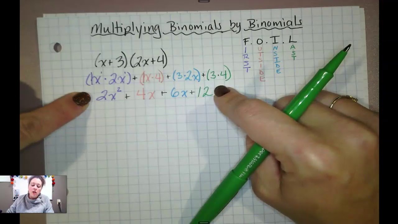 Multiplying Binomial by Binomial w FOIL - YouTube