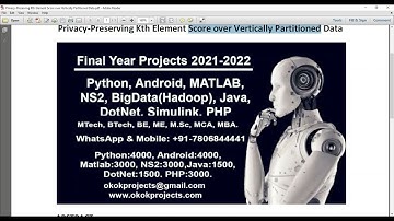 Privacy Preserving Kth Element Score over Vertically Partitioned Data