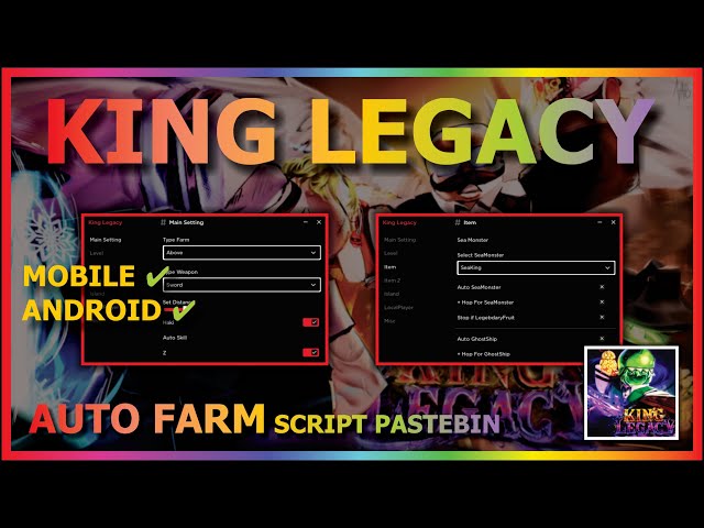 KING LEGACY Script Pastebin 2023 UPDATE 4.6 AUTO FARM, AUTO RAID, SEAKING