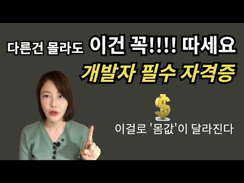   개발자 필수 자격증 다른건 몰라도 이건 꼭 따세요 이걸로 몸값이 달라진다