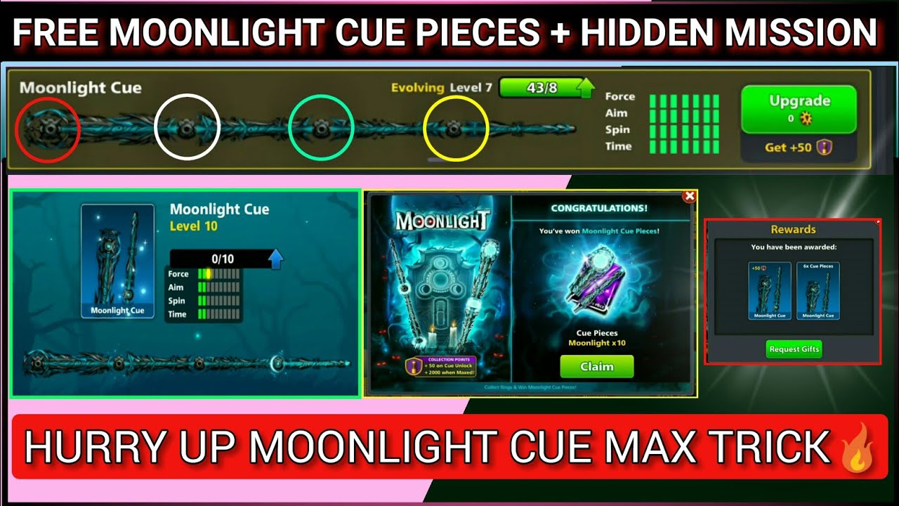 Moonlight Free Cue & Pieces | Moonlight Hidden Mission | Moonlight Max Level |