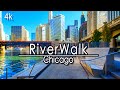 【4K】CHICAGO ILLINOIS RiverWalk Walking Tour (34 Minutes) | UHD 4k 60