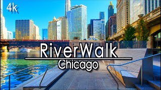 【4K】CHICAGO ILLINOIS RiverWalk Walking Tour (34 Minutes) | UHD 4k 60