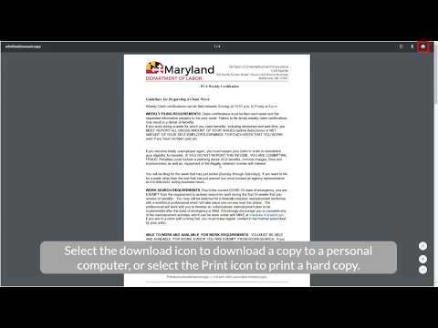Maryland Unemployment Insurance BEACON One-Stop Viewing Correspondence