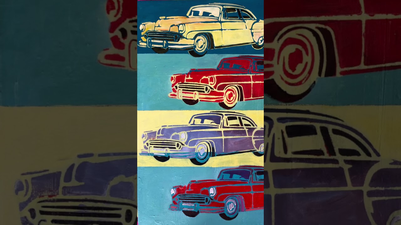 Ready for #rockandhop #classiccar #acrylicpainting