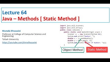 Lecture 64 Java | Method [ Static Method ] بالعربي