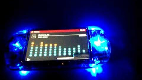 Custom Clear PSP 2000, 6 blue Sound reactive LED