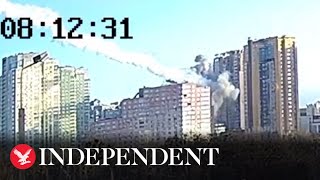 Russian missile strikes Ukrainian apartment block in Kyiv