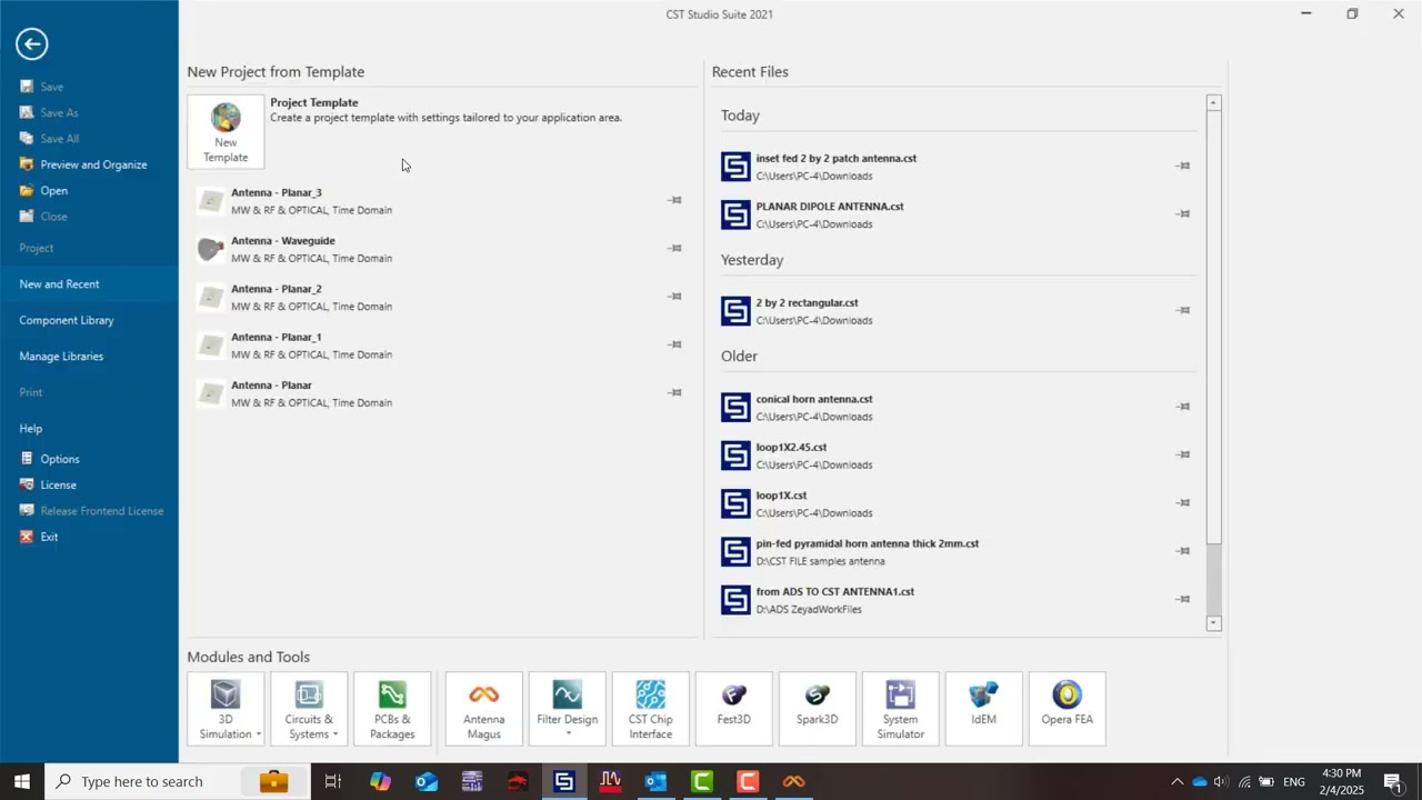Transferring an antenna design file from antenna Magus  to CST Studio