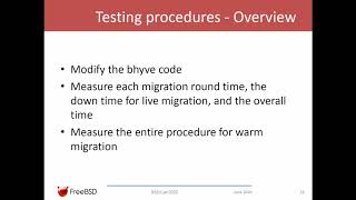 Testing and profiling warm and live migration in bhyve: Elena Mihailescu screenshot 5