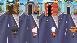 Talking Tom Gold Run Smart Penguin Tom vs Persimmon Angela vs Kung Fu Hank vs Farmer Ginger Gameplay