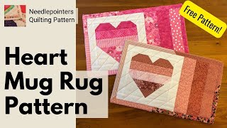 Heart Mug Rug Pattern Perfect for Valentine's Day