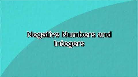 Negative Numbers and Integers Class 6th