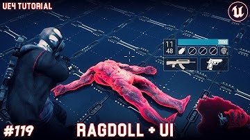 UE4: TUTORIAL #119 | Ragdoll death + UI changes (Third person Shooter)