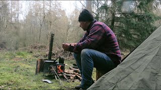 Canvas Lavvu Camp Out Wood Burning Stove