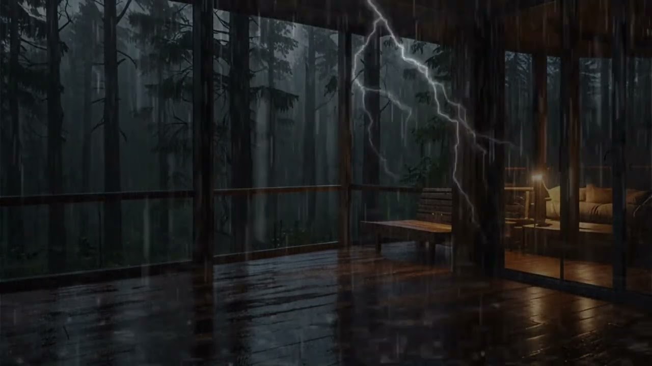 Rain Falling on a Glass Cabin Window | Ultimate Sleep Ambience & Relaxation