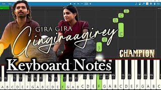 Gira Gira Gingiraagirey Song Keyboard Notes 🎹 | Mickey J Meyer | Easy Piano | Champion