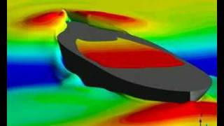 CFD hull in waves back view