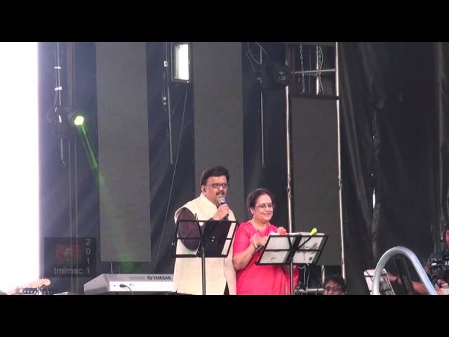 SPB 50 Grand Musical Tour in Toronto - S. P. B. introduces S. P. Sailaja on Stage class=