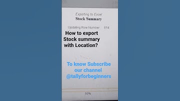How to export stock summary with location ? #tallyforbeginners #tally #tallyprime #audittrail