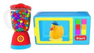 Learn Colors With Ducks Giant Surprise Eggs For Children Colors With Microwave Toy