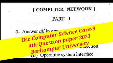Computer Network Bsc Computer Science Core-9 Q Paper 2023 Berhampur University
