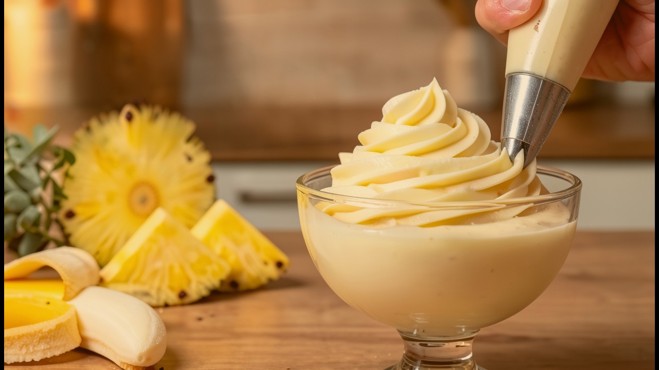 Mischen Sie einfach Ananas und Banane! Ein echtes italienisches Dessert in 7 Minuten! Kein Backen!