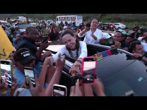 Opposition leader Machado greets crowds in Valencia as she returns home to Venezuela | AFP