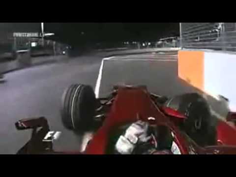 2008 Singapore GP - Raikkonen crash (Onboard)